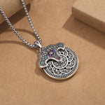 Buddha Stones Peony Flower Copper Coins Wealth Necklace Pendant