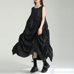 Pleated Irregular Loose Vest Dress