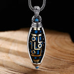 FREE Today: Peace & Purity Tibetan Om Mani Padme Hum Nine-Eye Dzi Bead Pattern Rotatable Necklace Pendant