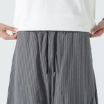 Stripe Lantern-shaped Loose-fitting Low-cut Baggy Pants