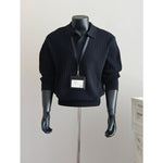 Seagull Collar Long-sleeved Knit Sweater