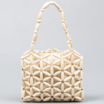Buddha Stones Hand-woven Mini Wooden Beads Handbag