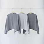 Curved Hem Checkered Textured Shirt