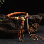 Buddha Stones Tibetan Handmade Luck Prayer Wheel Bead Charm Weave Colorful String Bracelet
