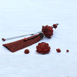 Buddha Stones Tibetan Small Leaf Red Sandalwood Lotus Luck Protection Tassel Decoration (Extra 35% Off | USE CODE: FS35)