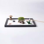 Buddha Stones Koi Fish Small Bridge Grass Landscape Peace Meditation Zen Garden Decoration