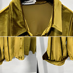 Loose-Fit Velvet Shirt with Fluid Drape