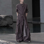 Irregular Slanted Placket Shirt and Trousers Two-piece set