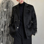 Sequined Feather Woolen Shoulder Pad Blazer
