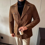 Retro Corduroy Slim-fit Suit Jacket