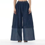 Square Neck Raw Edge Denim Vest Patchwork Jeans Two-Piece Set