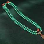 Buddha Stones Tibetan 108 Mala Malachite Beads Bracelet Necklace