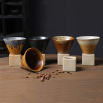 Buddha Stones Vintage Gradient Ceramic Coffee Mug Tea Latte Espresso Coffee Cup With Base 200ml