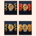 Buddha Stones Chinese Zodiac Natal Buddha Silver Luck Braided String Bracelet