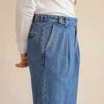 Lorenzo Pleated Denim Trousers