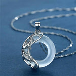 Buddha Stones "Wishing Luck and Prosperity" White Jade Koi Fish Necklace Includes Gift Message Card
