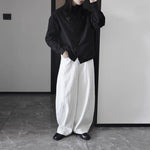 Stand-up Collar Loose Solid Color Shirt