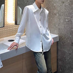 Solid Color Loose Casual Padded Shoulder Shirt