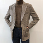 Woolen Suit Casual Slim Fit Plaid Jacket