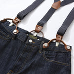 Adjustable Detachable Y Back Leather Suspenders Braces