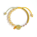 Buddha Stones 925 Sterling Silver Hetian Jade Peace Buckle Beaded Luck Happiness Charm Bracelet
