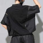 Women's Loose Batwing Sleeve Lace Patchwork Cutout Top
