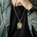 Buddha Stones Tibet Chinese Zodiac Natal Buddha Thangka Prosperity Rotatable Dzi Bead Necklace Pendant