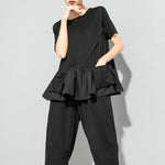 Irregularly Spliced Loose T-shirt