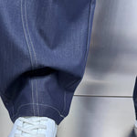 Ice Silk Drape Scimitar Loose Jeans