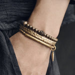 Buddha Stones Lava Rock Stone Copper Balance Cuff Bracelet Bangle