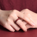 Buddha Stones Cinnabar Om Mani Padme Hum Auspicious Clouds Blessing Ring