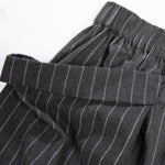 Womenâ€˜s Vertical Striped Wide-leg Cropped Trousers