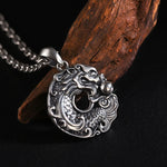 Buddha Stones Koi Fish Dragon Peace Buckle Wealth Necklace Pendant