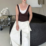 Contrast Color Layered Casual Sleeveless Vest