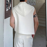 Zip Hood Sleeveless Vest Jacket