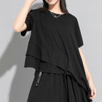 Women's Batwing Loose-fitting Waist Patchwork T-shirt