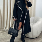 Zeagoo Edge Decorated Wool Longline Coat Thickened Loose Outerwear for Women Casual Work Office Loose Fit 2026 | Under $25