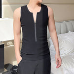 Zipper Embellished Tight Vest