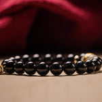 Buddha Stones Black Obsidian Jade Om Mani Padme Hum Strength Couple Magnetic Bracelet