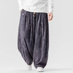 Corduroy Printed Casual Wide-Leg Pants