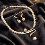 Elegant Wave Pearl Jewelry Set