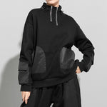 Multi-pocket Pullover Zip-up Sweatshirt