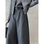 Cropped Loose Wide-leg Trousers