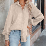 Zeagoo Satin Button Down Blouse Zebra Print Lantern Casual Long Sleeve Collared Shirts Tops