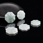 Buddha Stones Natural Jade Bagua Yin Yang Luck Necklace Pendant