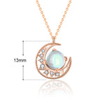 Buddha Stones 925 Sterling Silver Moonstone Moon Pattern Love Necklace Pendant