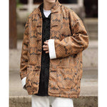 Stand-up Collar Brocade Sea Pattern Jacket