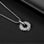 Buddha Stones Tibetan Om Mani Padme Hum Peace Buckle Creativity Necklace Pendant