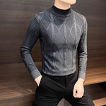 Mid-neck Slim-fit Knit Base Sweater