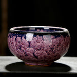 Buddha Stones Colorful Iris Flowers Chinese Jianzhan Kiln Change Porcelain Teacup Tenmoku Kung Fu Tea Cup